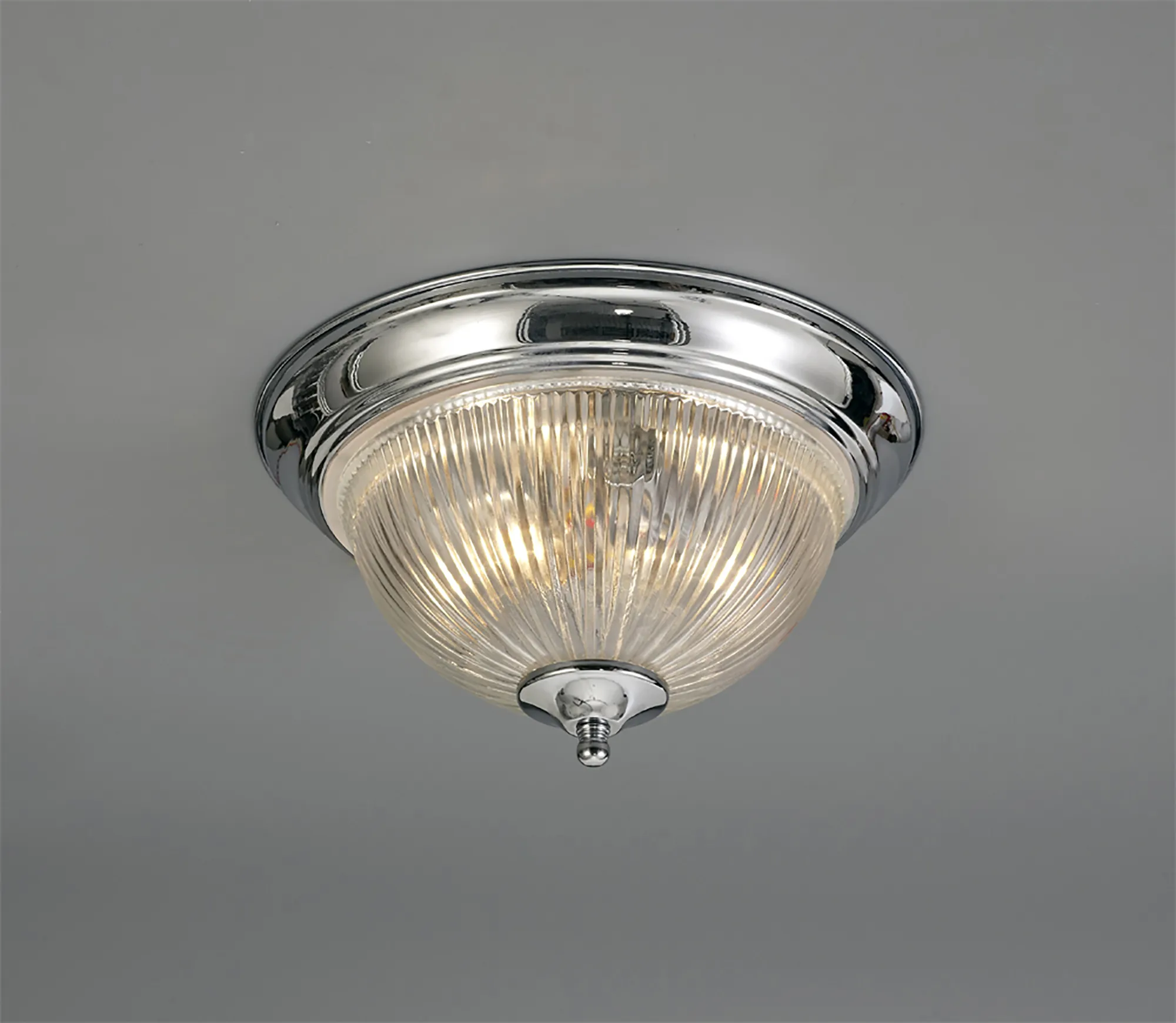 Macy Glass IP44 Flush Ceiling 2 Light Polished Chrome D0404  Deco Macy